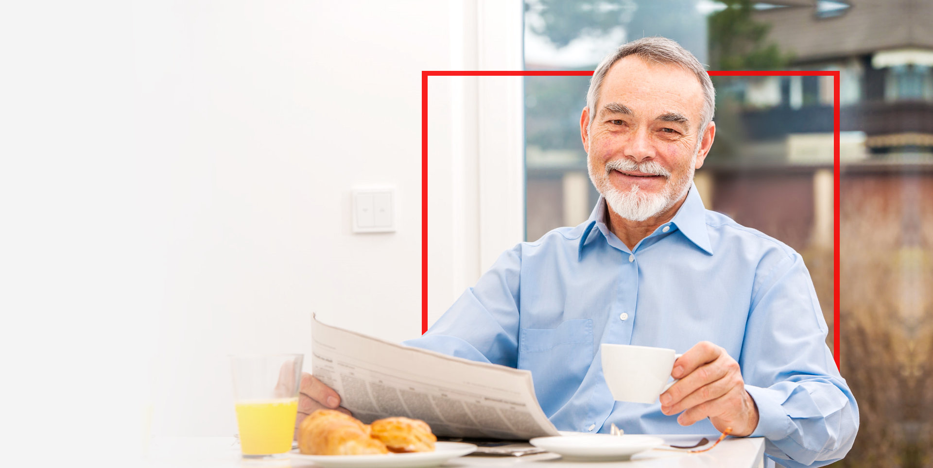 old man having a breakfast